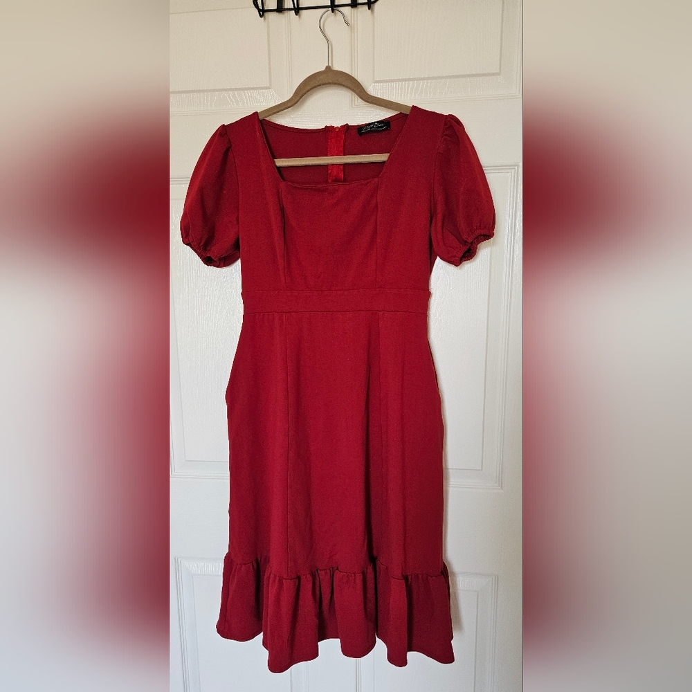 Elegant Red Summer Midi Dress